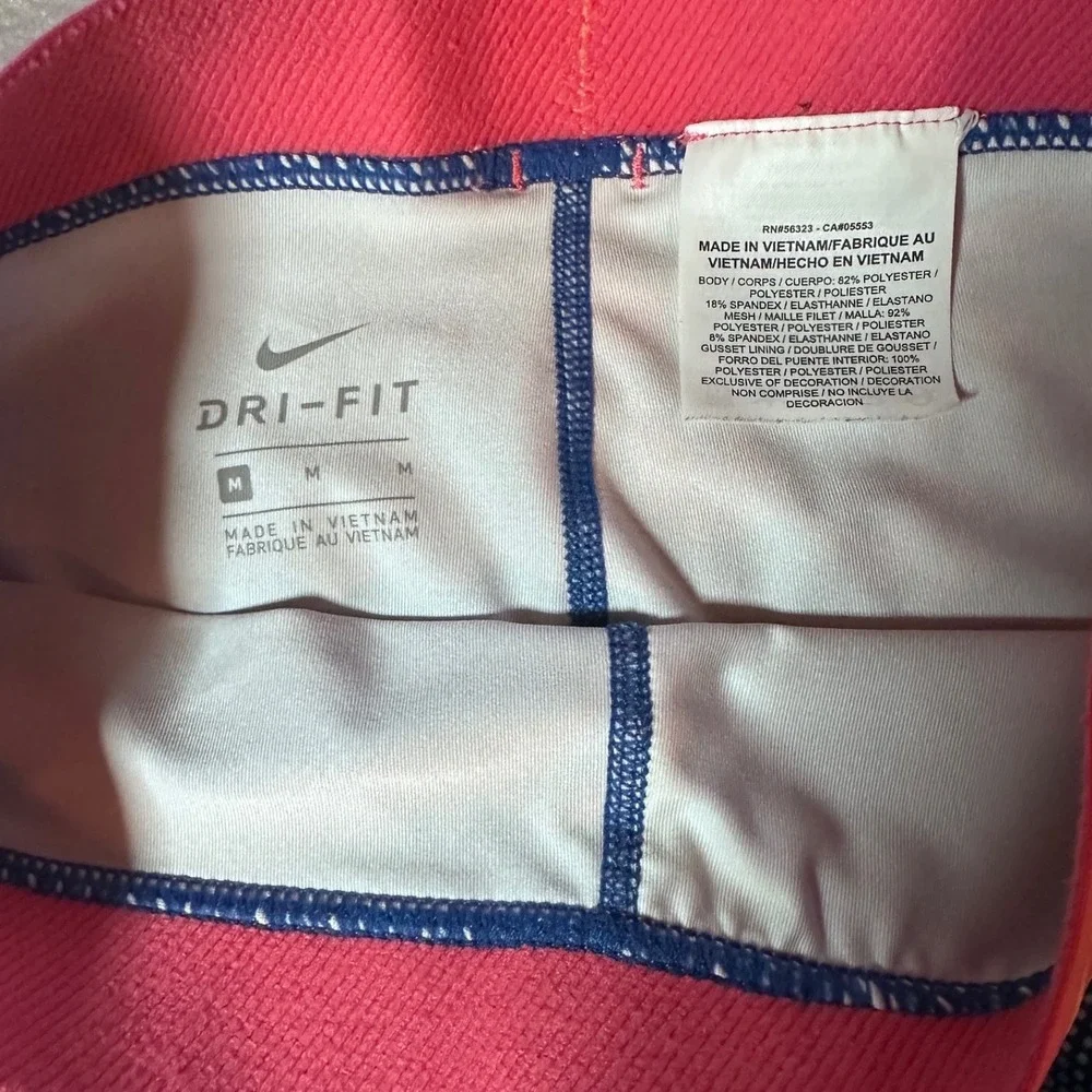 Nike Pro Dri-FIT Girls Medium Blue Pink Floral Athletic Leggings med girls